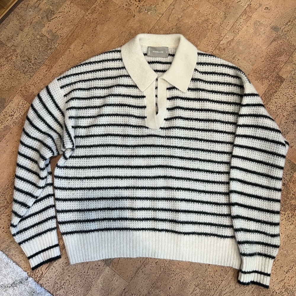 Everlane Alpaca Waffle-stitch Polo sz M